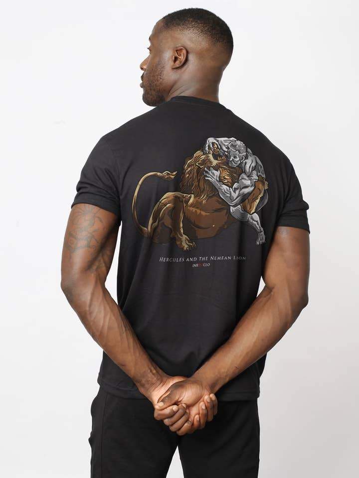 Inner Beast Clothing - Wholesale Screen printed t-shirt – Men′s - Hercules & The Nemean Lion Tee0
