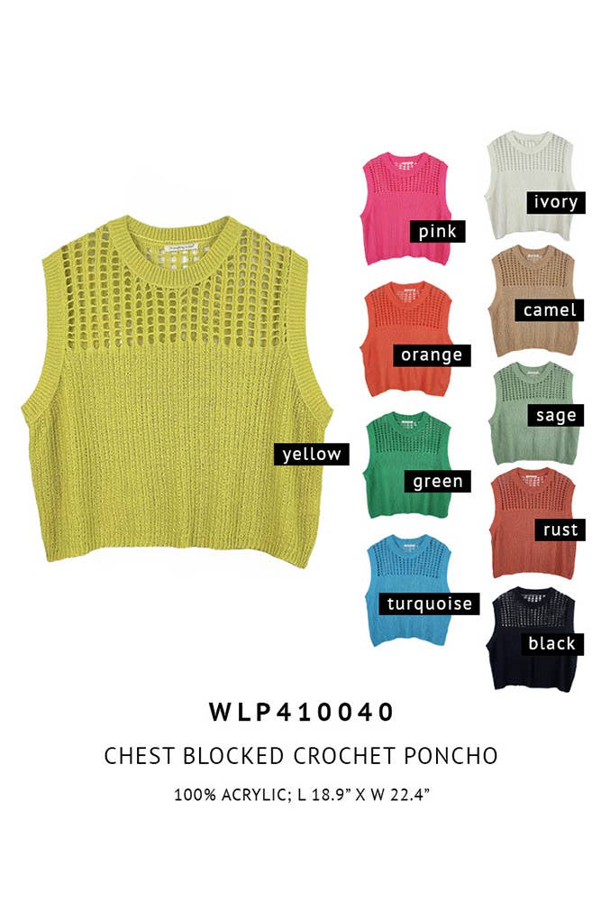 Hana - Venta al por mayor Poncho - Mujer - Poncho de verano con parte superior de ganchillo con cierre en el pecho2