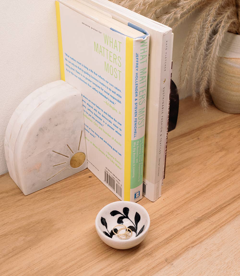 Matr Boomie Fair Trade - Wholesale Jewelry Dish - Lalita Ceramic Ring Dish - Black, White4