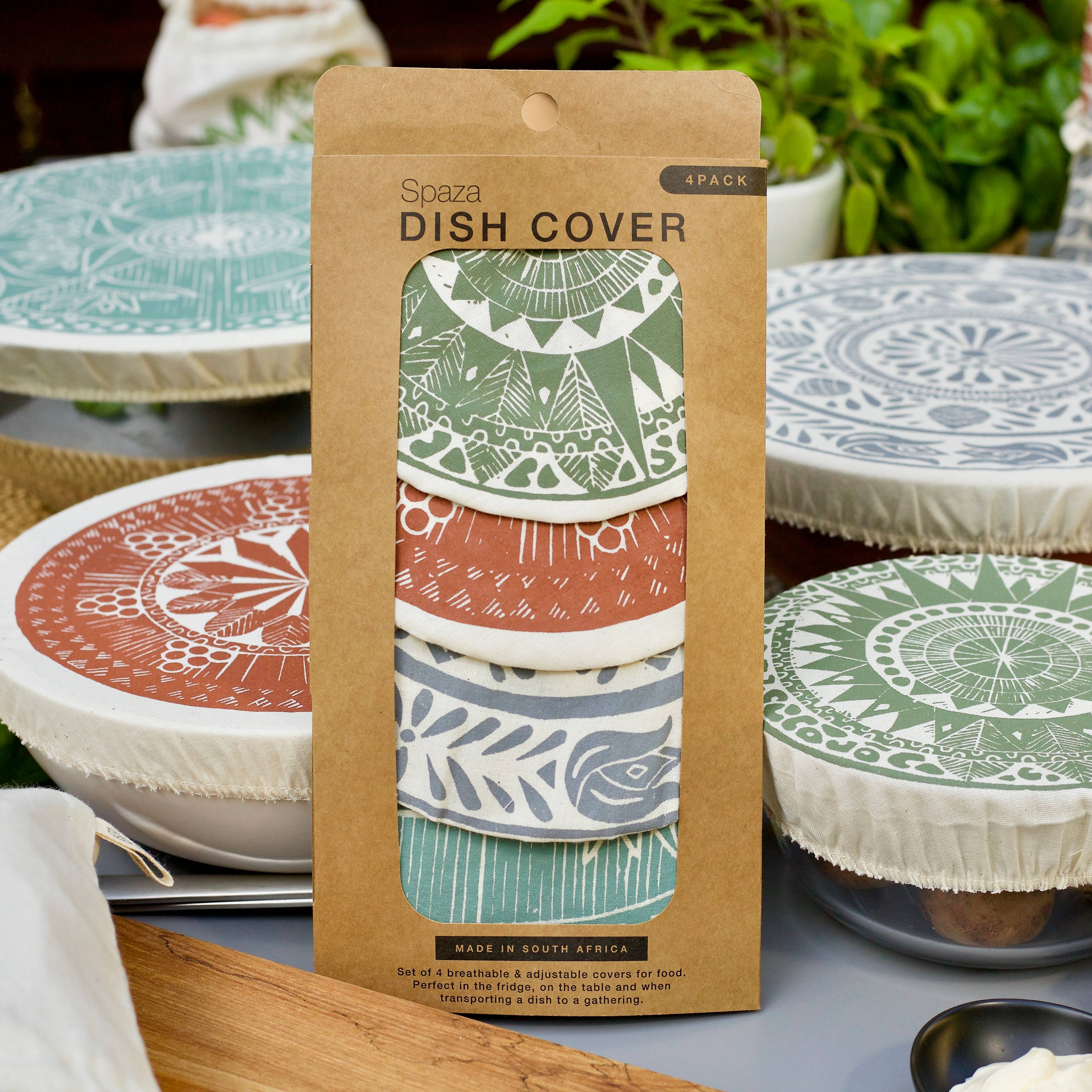 Spaza Store - Wholesale Food storage wrap/bag - Dish and Bowl Cover set of 4 - Safari Print1