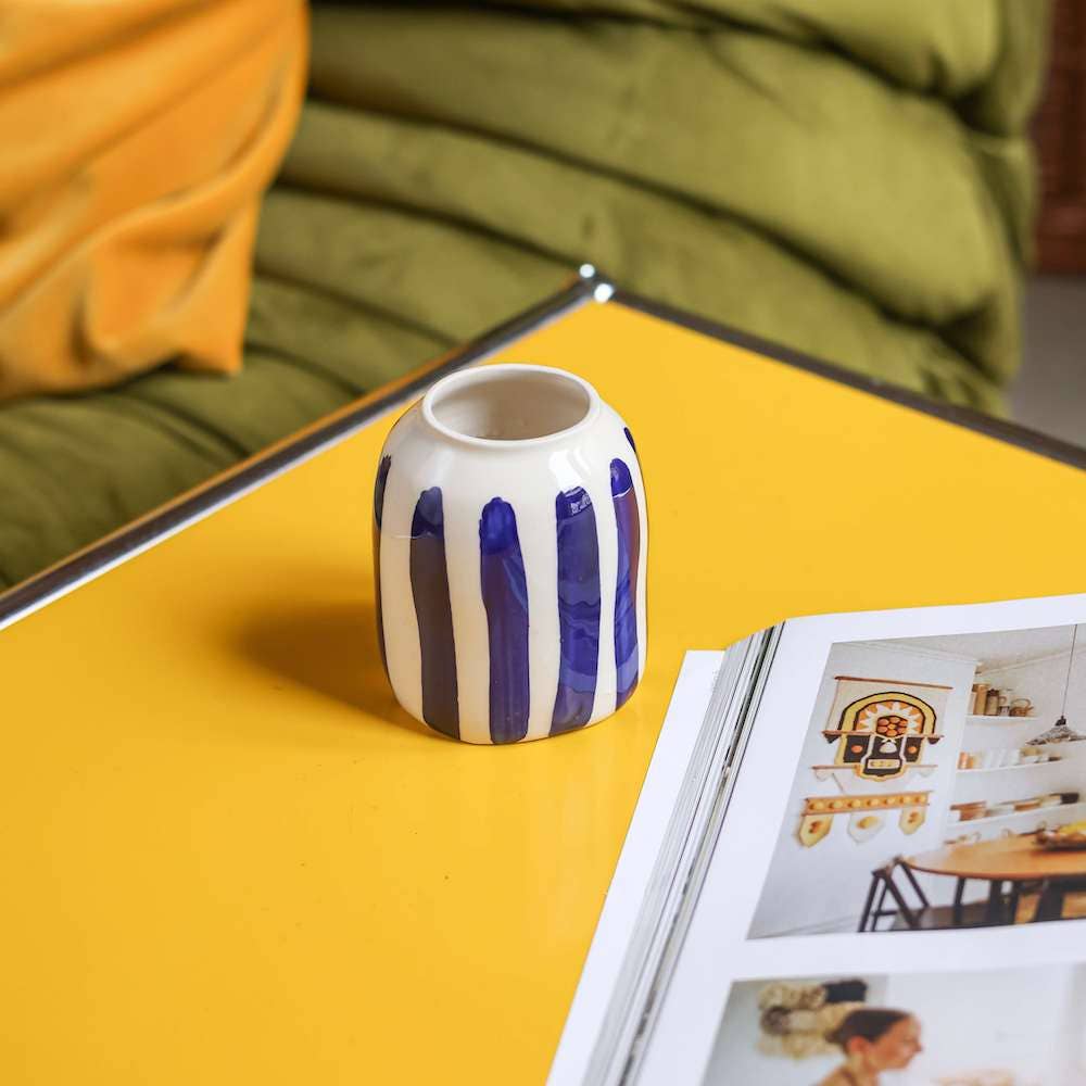 Flowrette - Wholesale Vase - Blue striped soliflora1