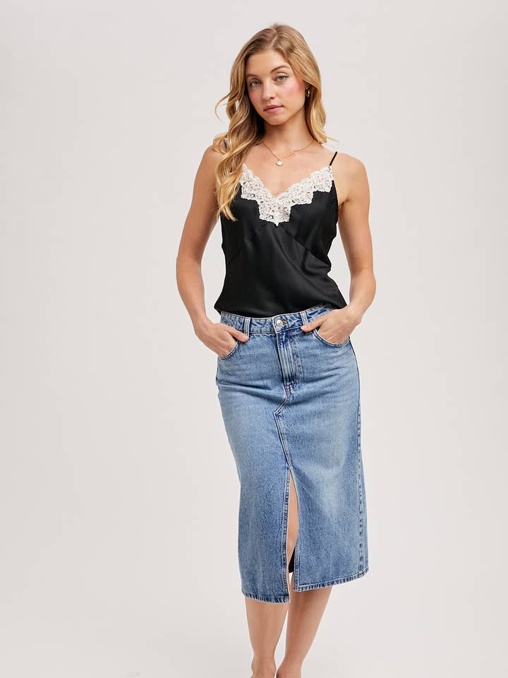 Bluivy – Großhandel Camisole – Damen – SATIN-CAMISOLE-TOP MIT SPITZENBESATZ UND V-AUSSCHNITT8