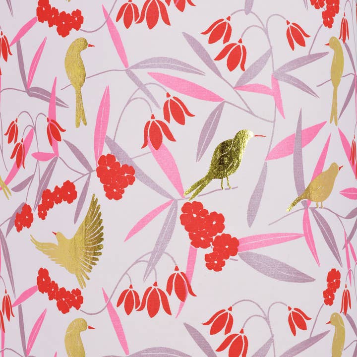 MIDORI Inc. - Wholesale Flat Wrap - Asian Floral Pink/Red/Lilac/Gold Foil