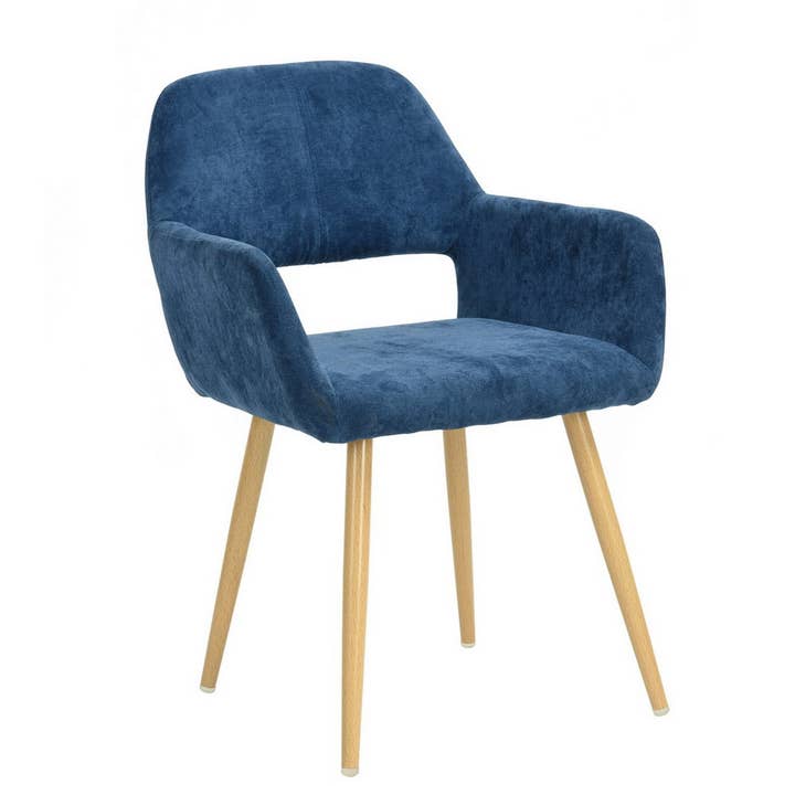 39F Inc. - Wholesale Chair - CROMWELL Scandinavian Fabric Dining Chair-Beige/Blue