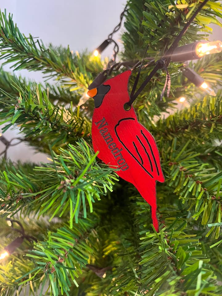 Custom Cardinal Ornament for wholesale by Room To Improve