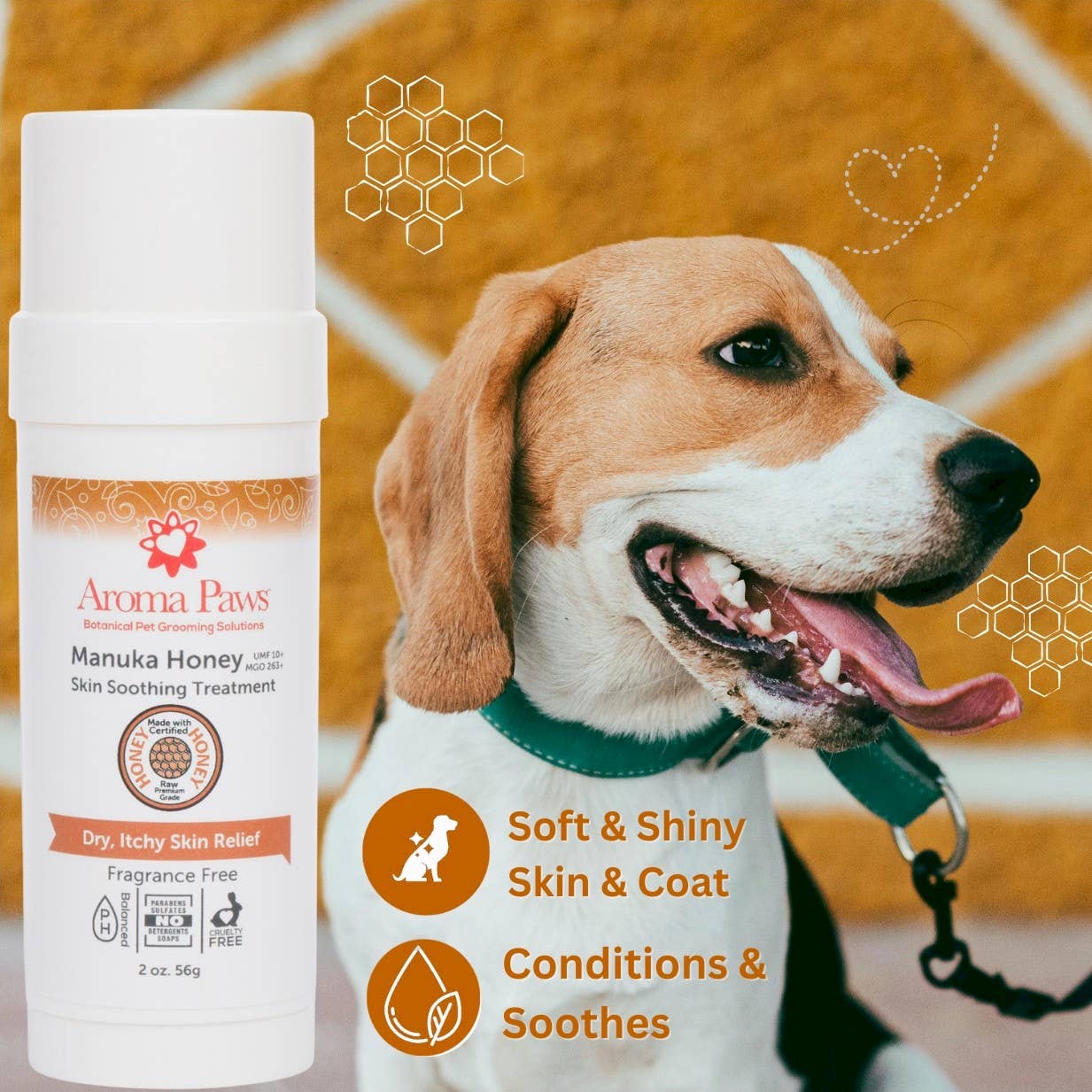 Aroma Paws - Wholesale Pet Grooming Aid - Dog - 2oz. Manuka Honey Skin Soothing Treatment Roll on Applicator1