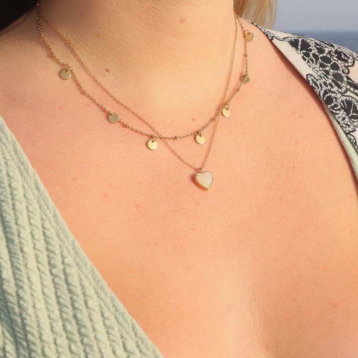 LilAryenne | Jewelry & Suncatchers - Wholesale Pendant/Charm Necklace - White Agate Heart Necklace