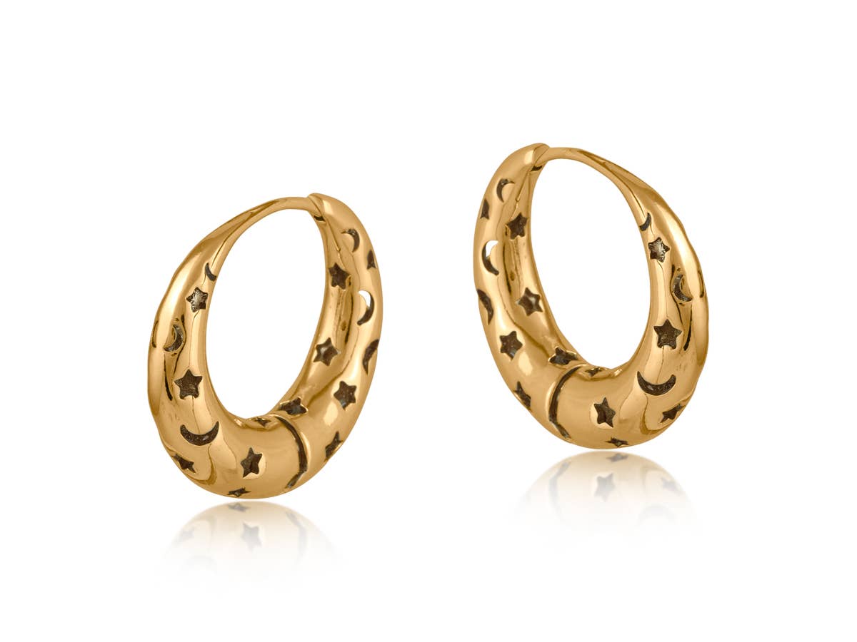 Big Metal London - Wholesale Hoop earrings - Selena Celestial Hoop Earrings
