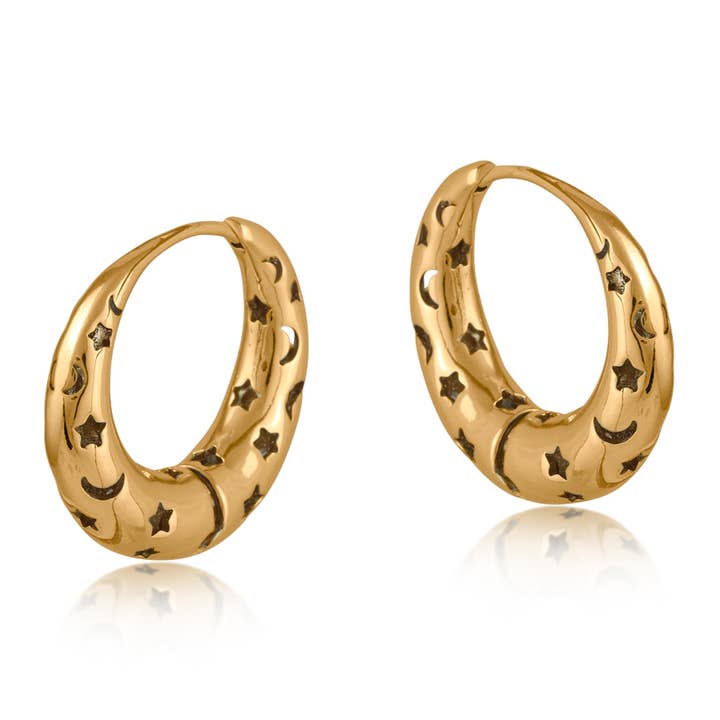 Big Metal London - Wholesale Hoop earrings - Selena Celestial Hoop Earrings0