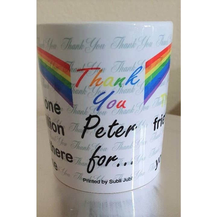 Personlig ”Tack” kaffemugg Design 2 för wholesale av Everyone's a Mug