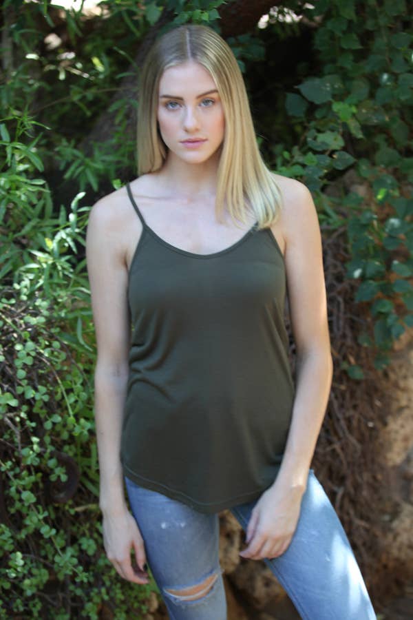 ANGIE - Vente Caraco – femme - DÉBARDEUR CAMISOLE À OURLET ARRONDI X2543-ASIS À DOS NAGEUR14