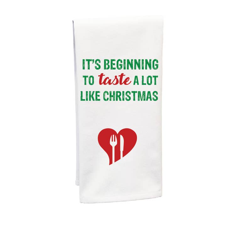 Serviette de Noël - Goûte Beaucoup Comme Noël pour la vente par Works of Heart