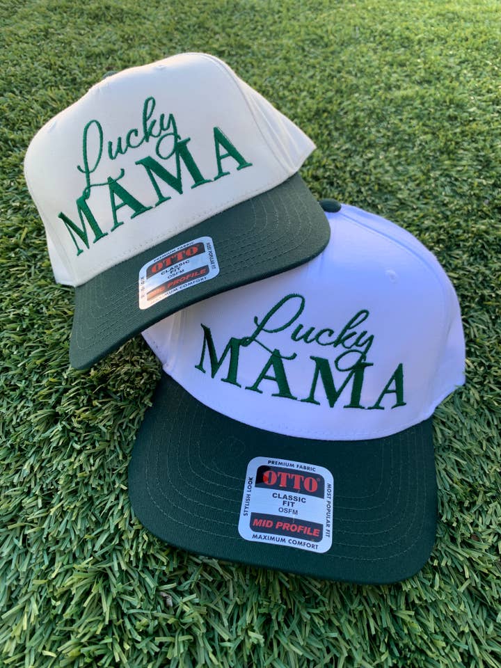 Casquette brodée « Lucky Mama » pour la vente par Cup It Designs