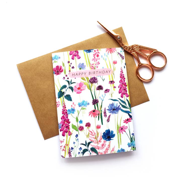 Blommig födelsedagskort för wholesale av ZoeLathamDesigns