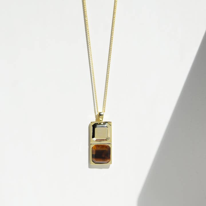 ROCK & STEEL - Wholesale Pendant/Charm Necklace - Kette HORUS TIGERAUGE | 925 SILBER7