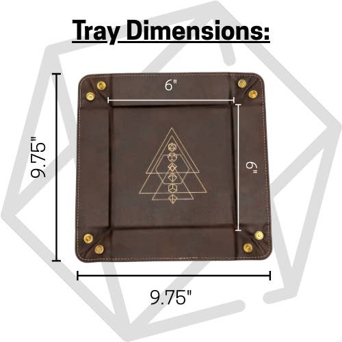 Arcane Geometry Dice Tray - Vegan Leather DnD Dice Rolling Tray for wholesale by EBONWOOD