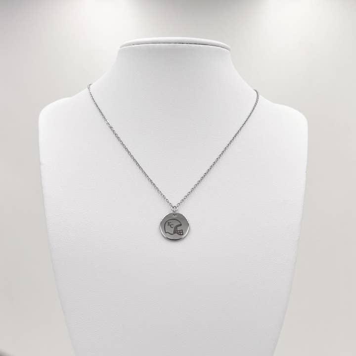 Helmet Engraved Pendant Necklace for wholesale by Annie Austen | Jewelry • Accessories