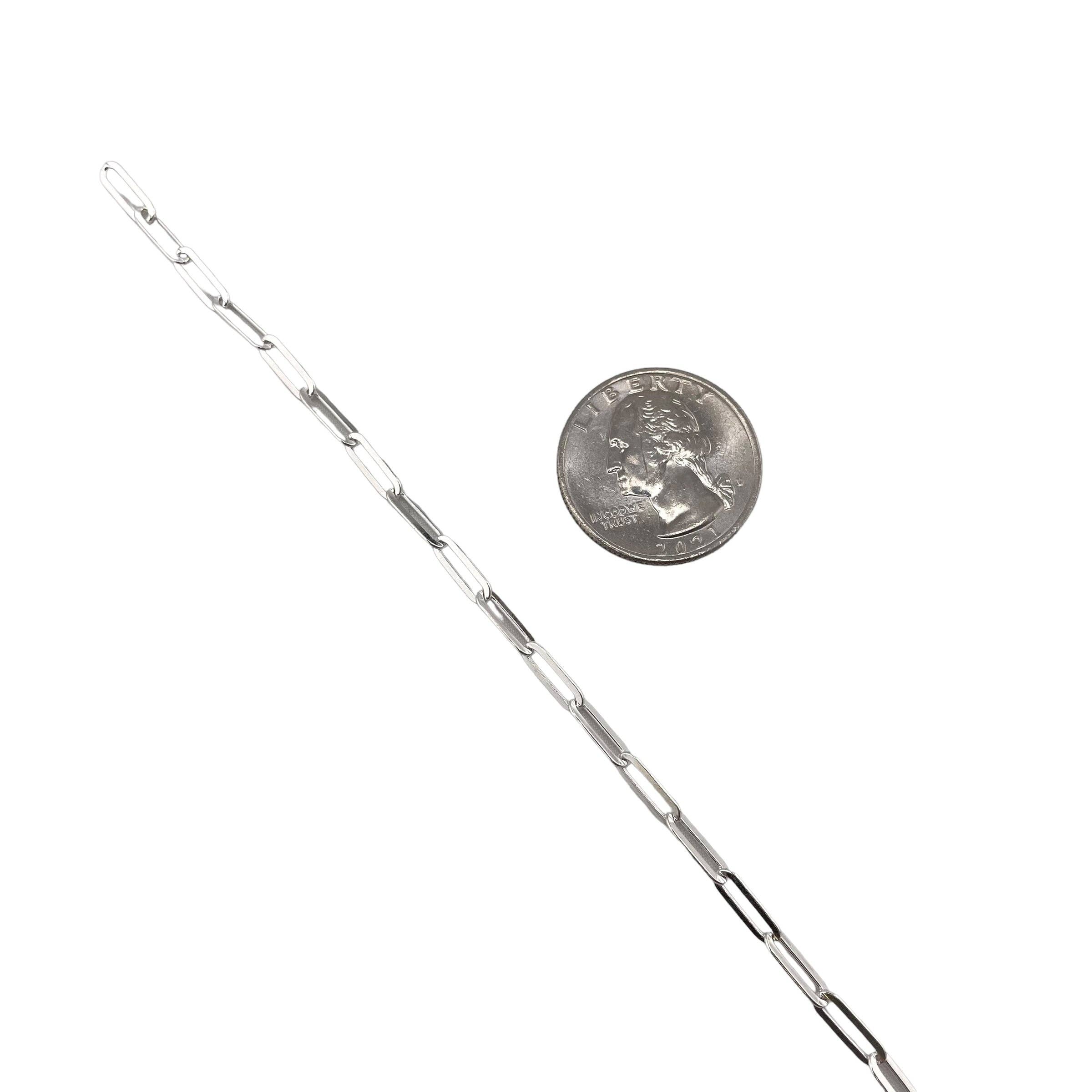 Select Lines - Wholesale Link & Chain Necklace - Sterling Silver Paper Clip Flat 080 (3.3mm) Necklace Chain Italian Italy Solid .925 Jewelry2