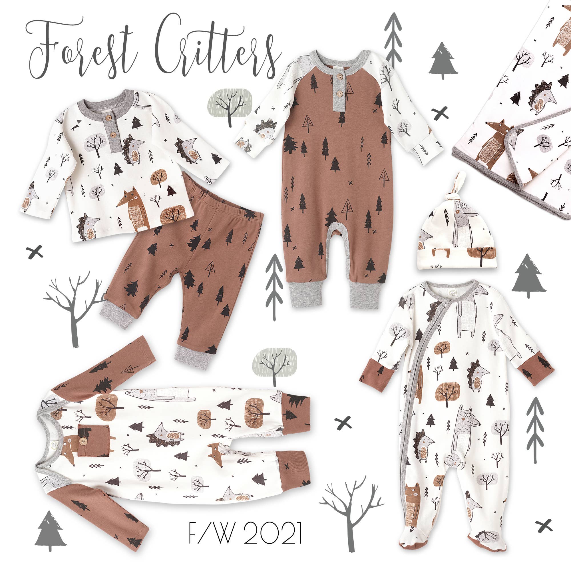 Marrom/cinza Chapéu Algodão para Bebé para venda a revendedores na Faire1