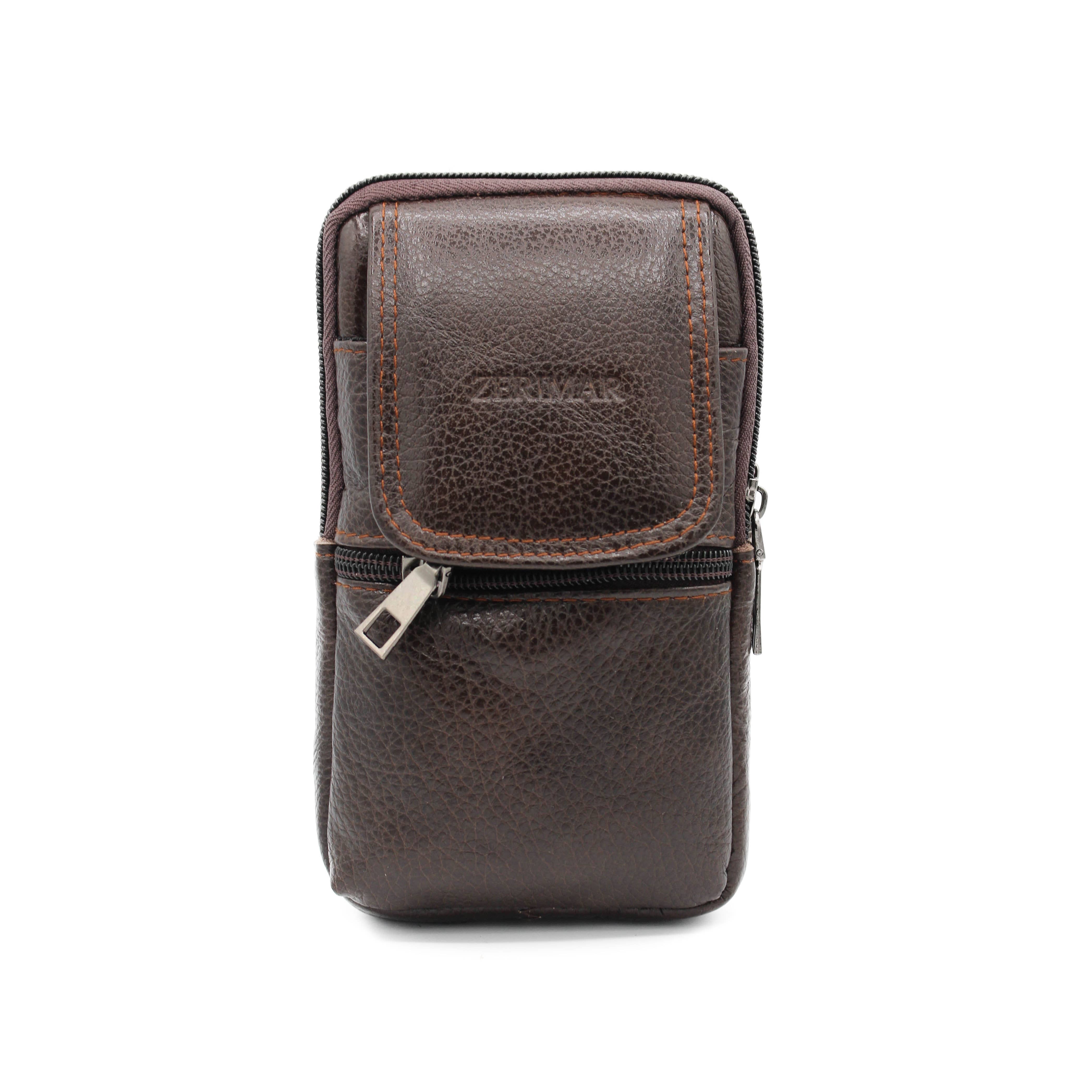 Marron Zerimar 1942 Borsa a tracolla in pelle 100% misure 18x10x4 cm in vendita all'ingrosso su Faire0