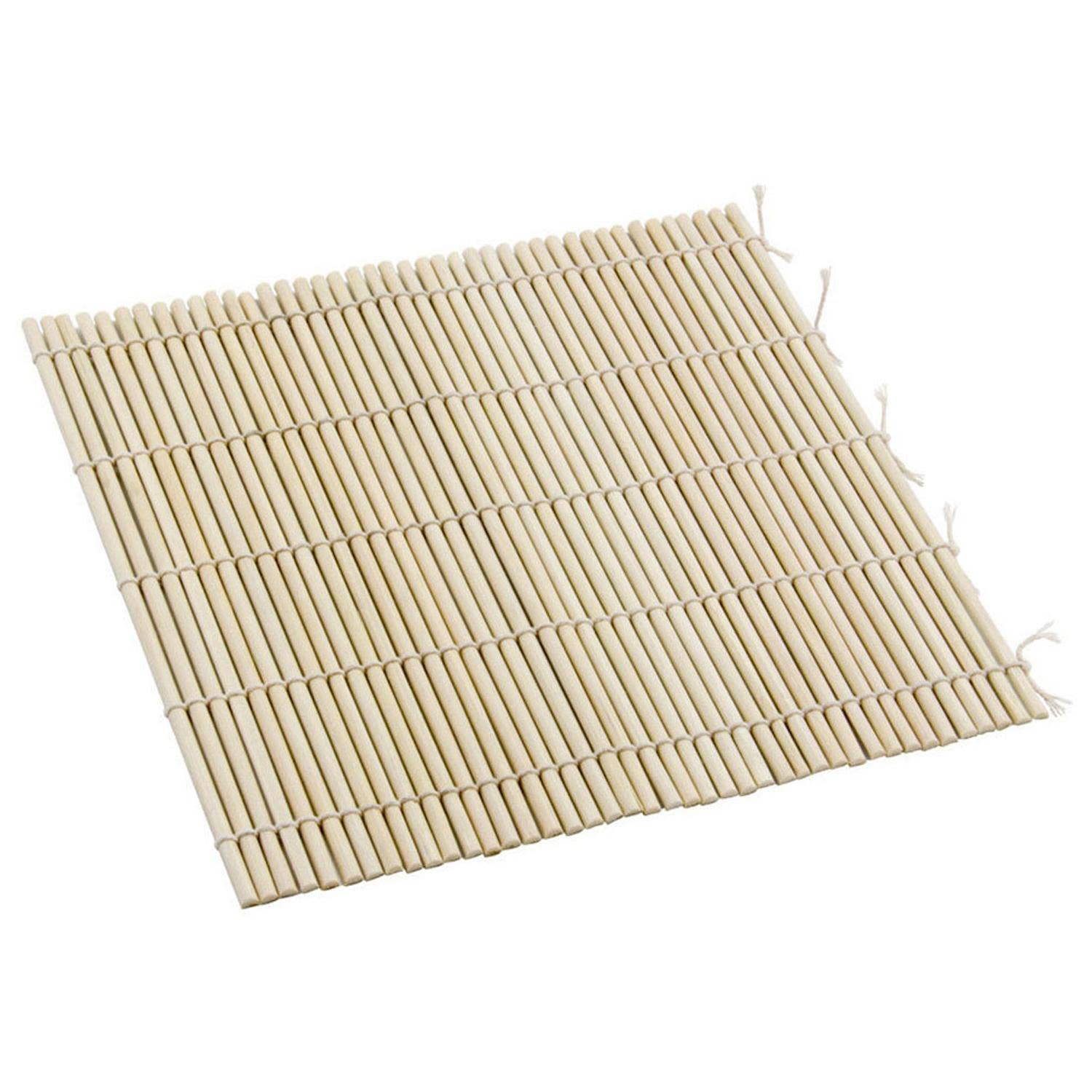 KT Supply - Vendita all'ingrosso Utensile/attrezzo da cucina - Tappetino per sushi in bambù a superficie piatta 9-1/2"x 9-1/2"x 9-1/2", 5/PK0