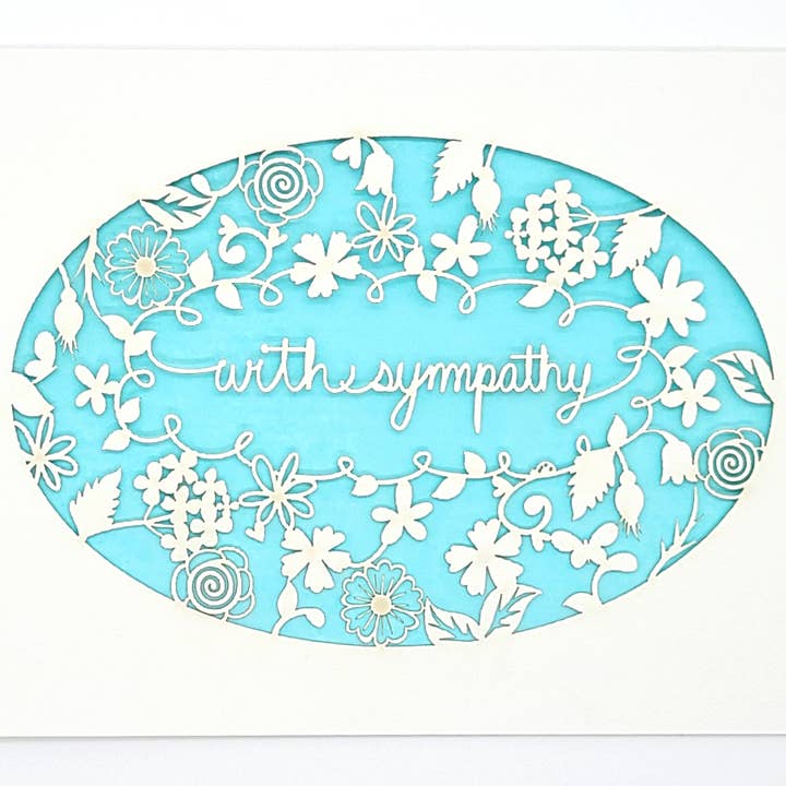 two hermanas – Engroshandel Sympati-kort – Med sympati omkring en krans af blomster8