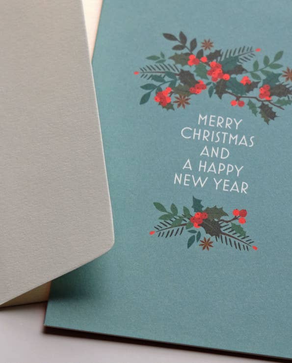 Haferkorn & Sauerbrey - Venta al por mayor Tarjetas de Navidad - Tarjeta de Navidad/Año Nuevo Rama con Bayas1