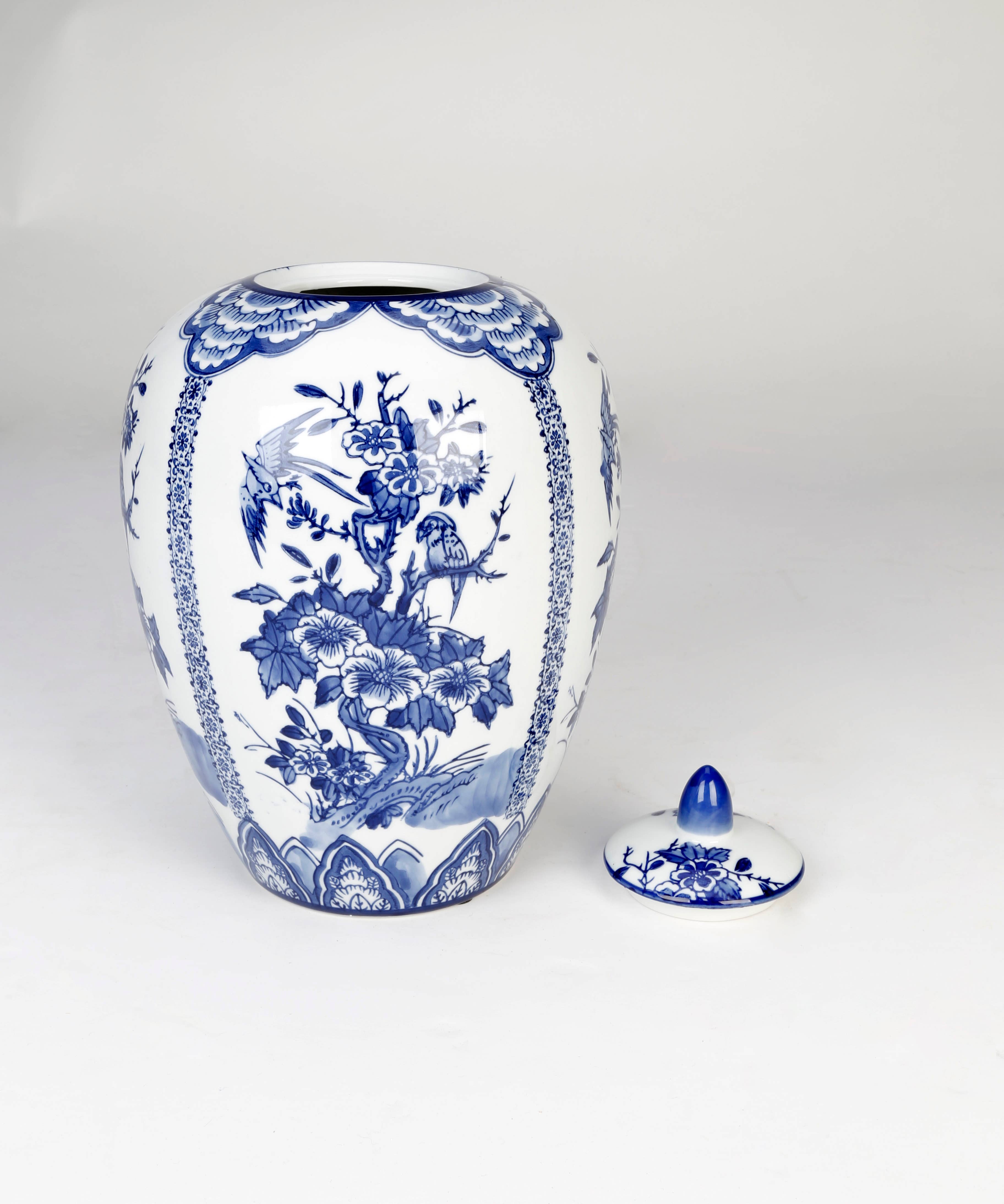 AA Importing - Wholesale Decorative Jar - 12" Ginger Jar, Blue and White2