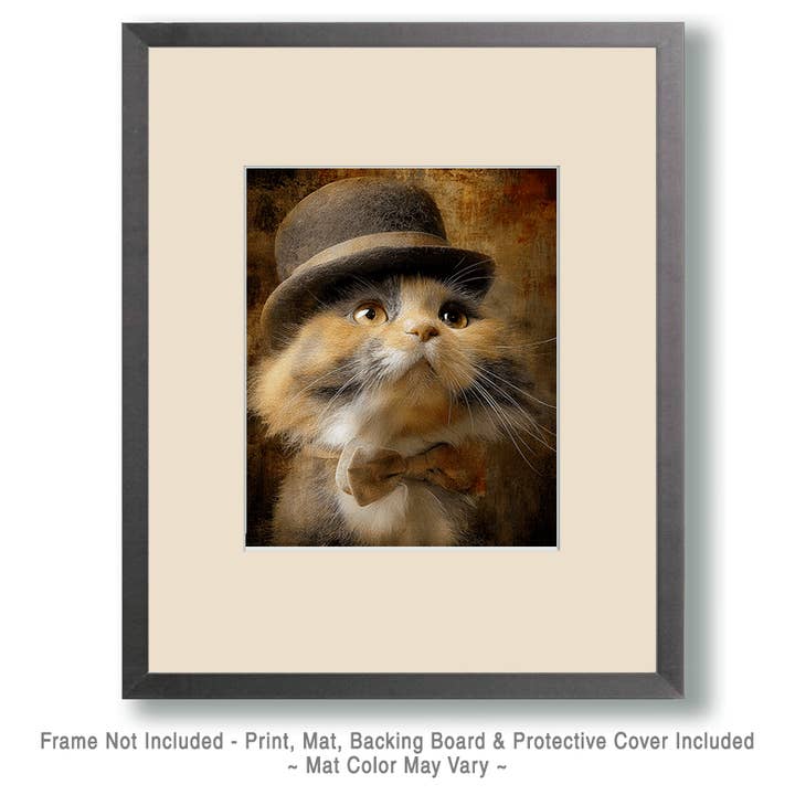 Mowbi - Wholesale Art Print - Eugene - Cats in Hats - Art Print - 8"x10" Artwork1