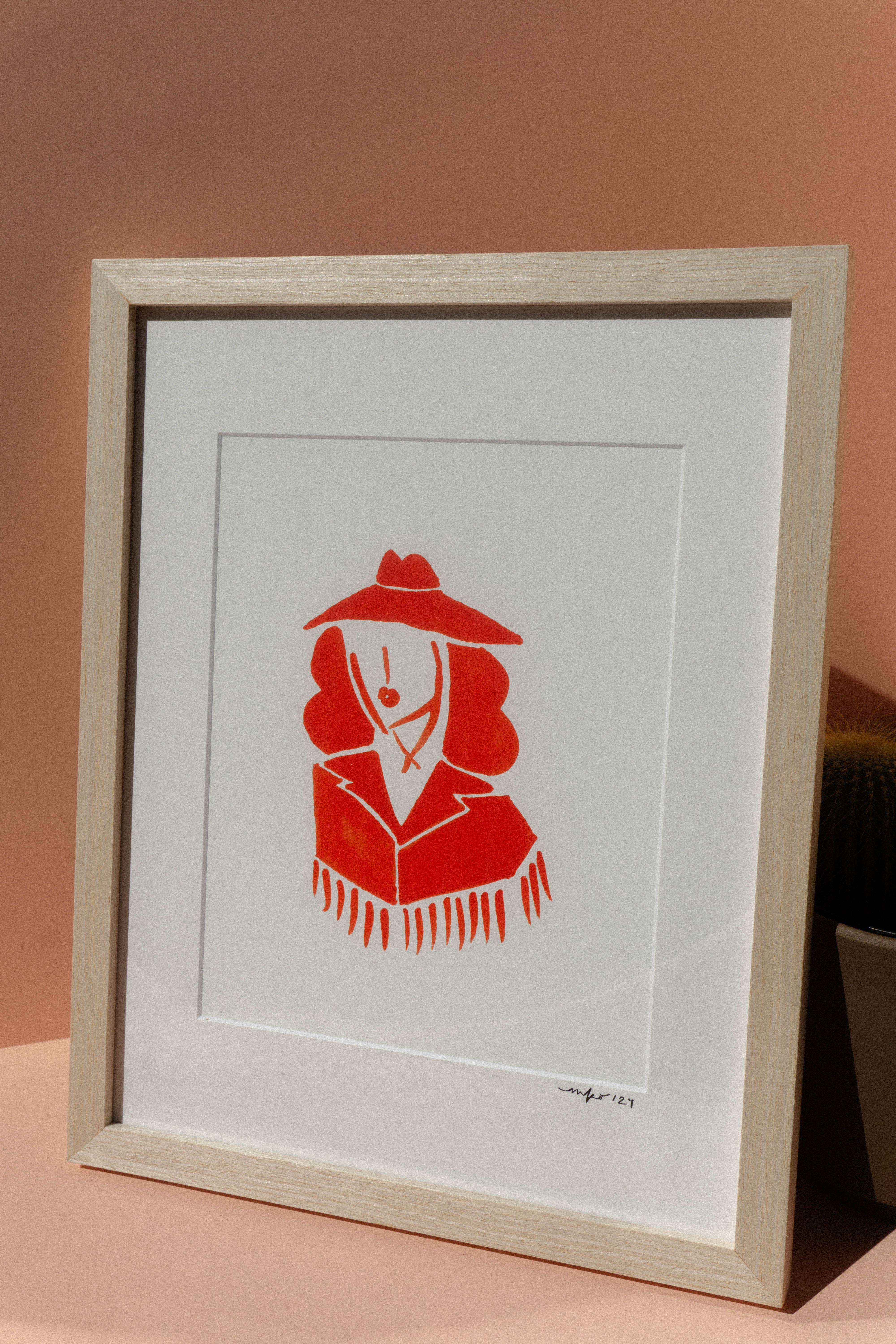 Mel K. Olrich Art - Wholesale Art Print - Modern red cowgirl illustration, western wall art3