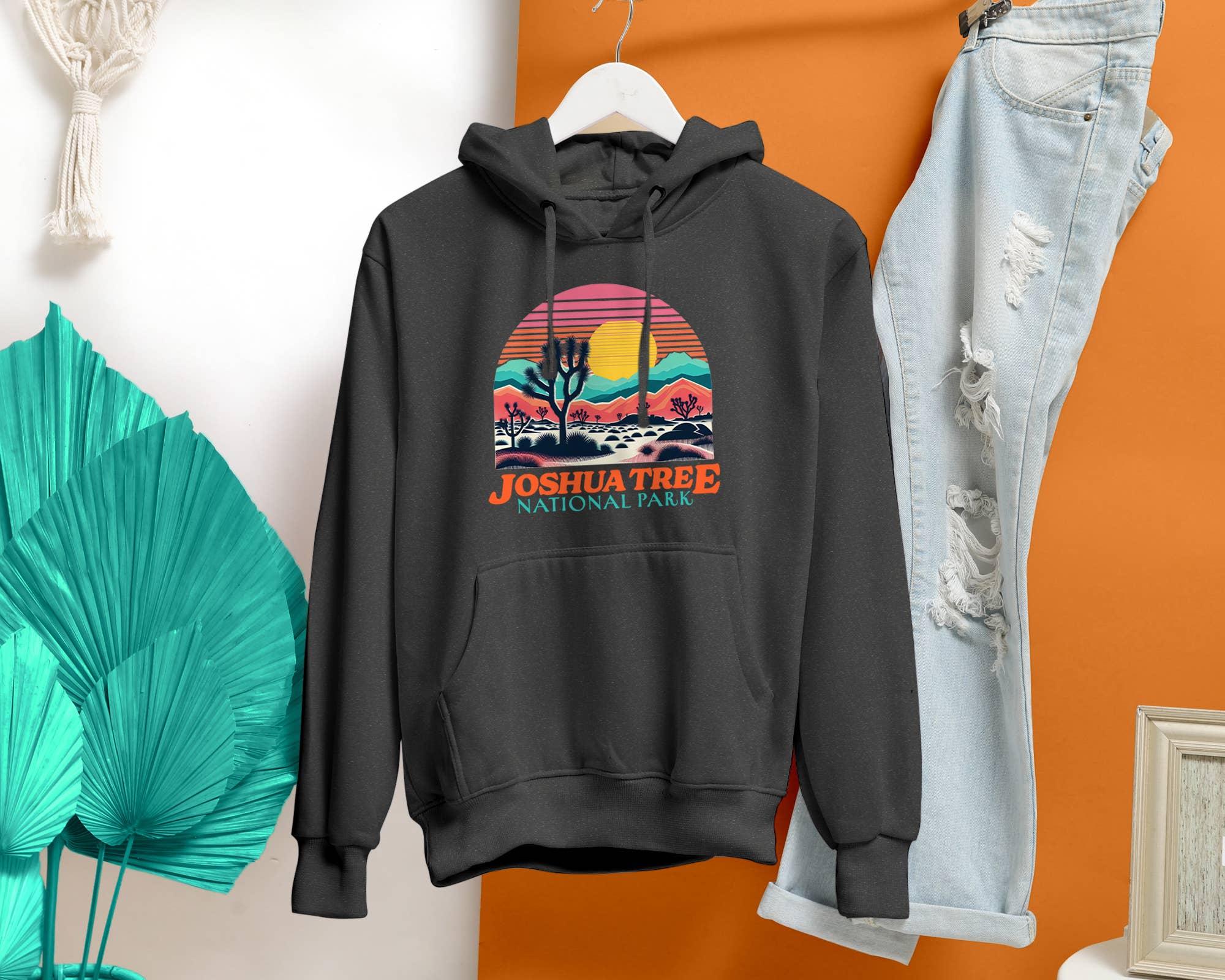 Vivtrek - Wholesale Hoodie - Unisex - Vintage Joshua Tree US National Park Retro Sunset Hoodies9