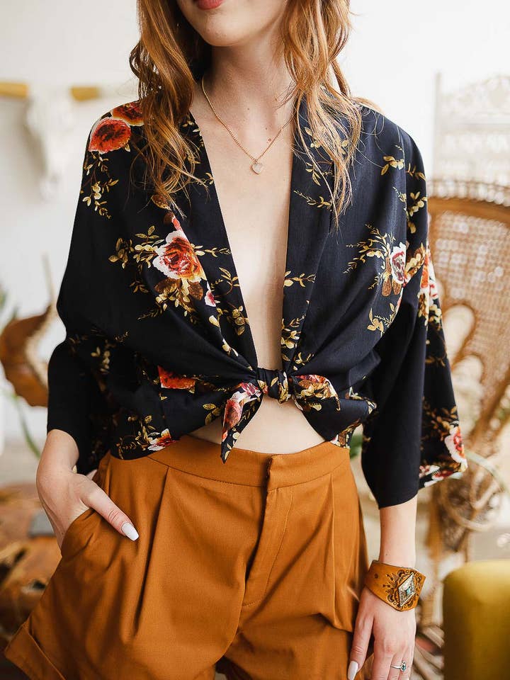 Leto Accessories - Wholesale Cardigan - Women's - Country Girl Rose Summer Cardigan