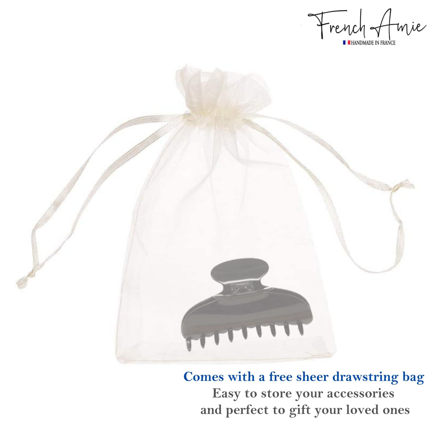 Parcelona - Wholesale Hair Clip - Women's - French Amie Thin Oval Large 4 1/4” Handmade Celluloid Jaw Hair Claw for Women28