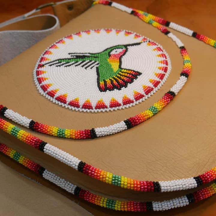 KANGURAH - Wholesale Crossbody Bag - Unisex - Hummingbird Handmade Beaded Leather Shoulder Crossbody bag2