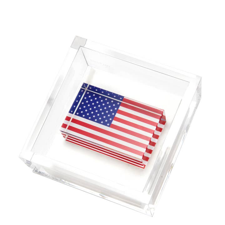 COCKTAIL NAPKIN HOLDER - AMERICAN FLAG for wholesale by Tara Wilson Designs