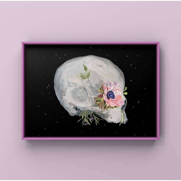 Trisha Thompson Adams - Wholesale Kunstprint - Floral Skull Flower Anatomy Art Print1