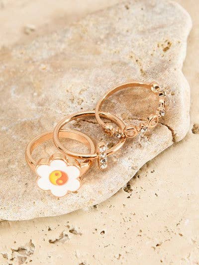 YINGYANG DAISY RING SÆT 31R22081 for engroshandel hos JOSSLYN by wall to wall