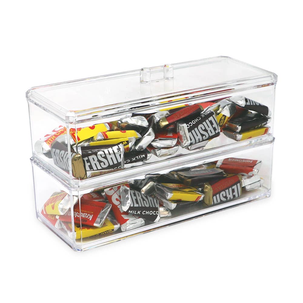 Isaac Jacobs International – Großhandel Schubladen-Organizer – Isaac Jacobs 2er-Set stapelbare Organizer aus Acryl mit Deckel6