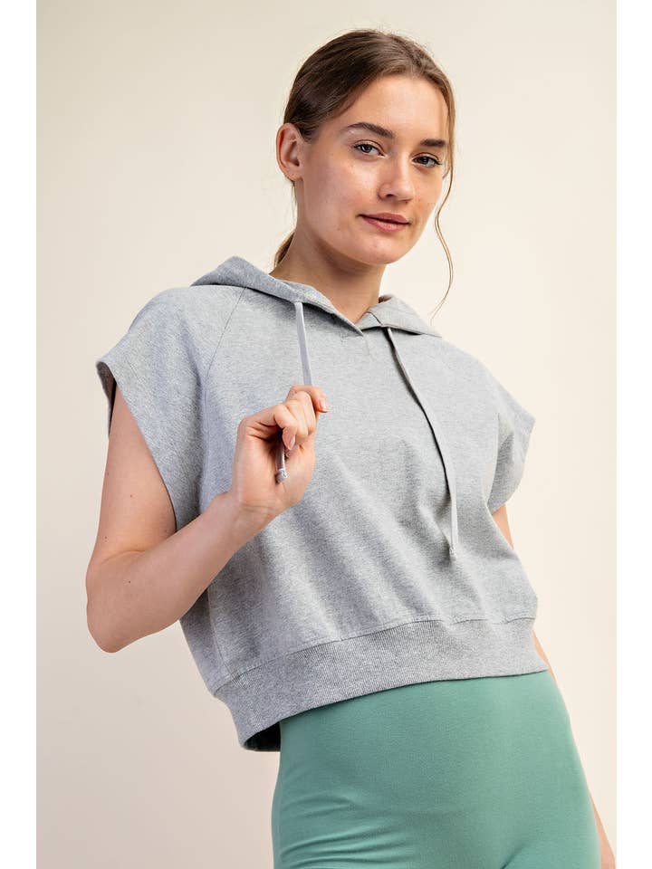 Rae Mode - Wholesale Hoodie - Women's - COTTON LYCRA SHORT SLEEVE HOODIE TOP40