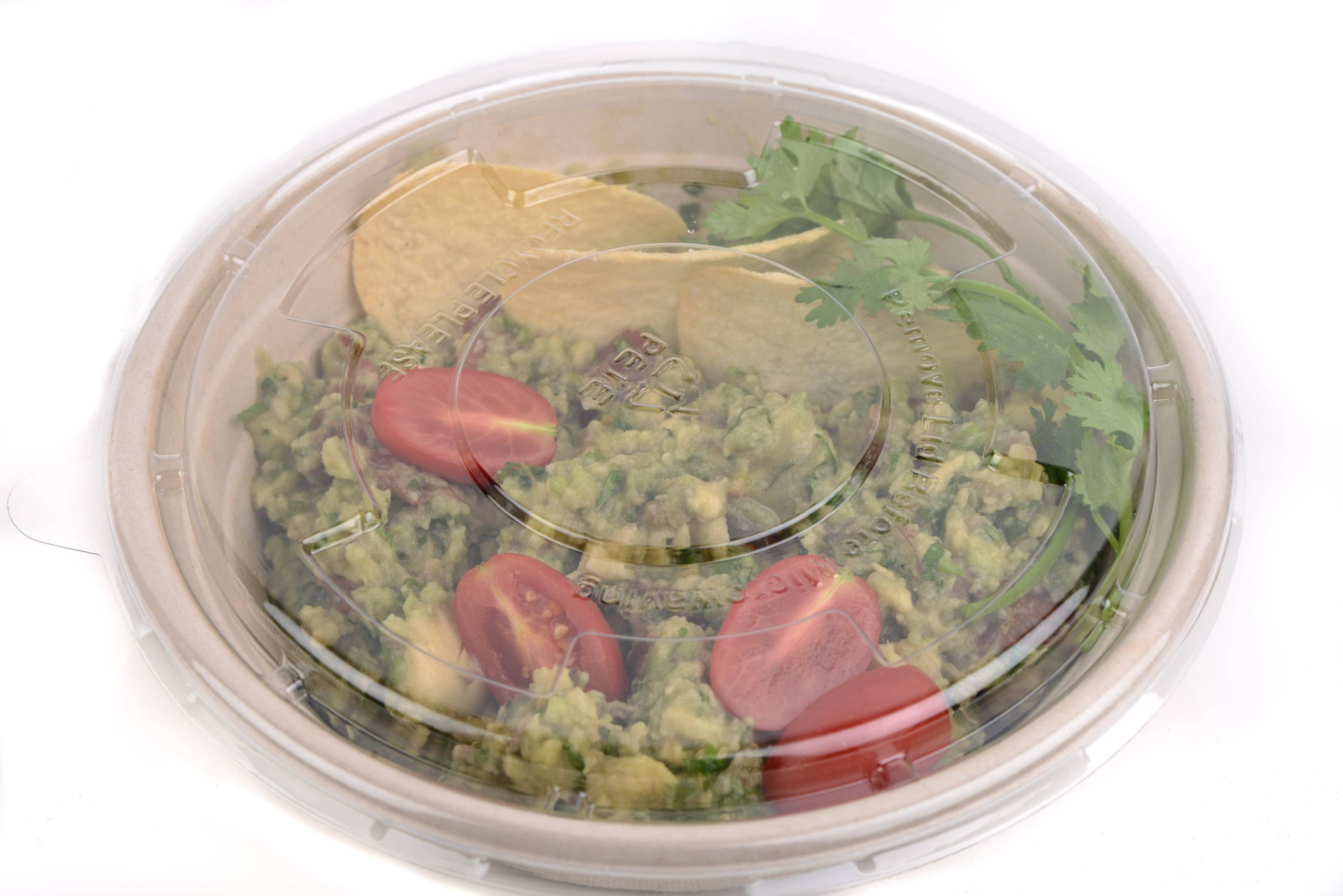 EcoQuality – wholesale Engångskopp – Komposterbar rund engångs sockerrörskål med lock (24oz,3