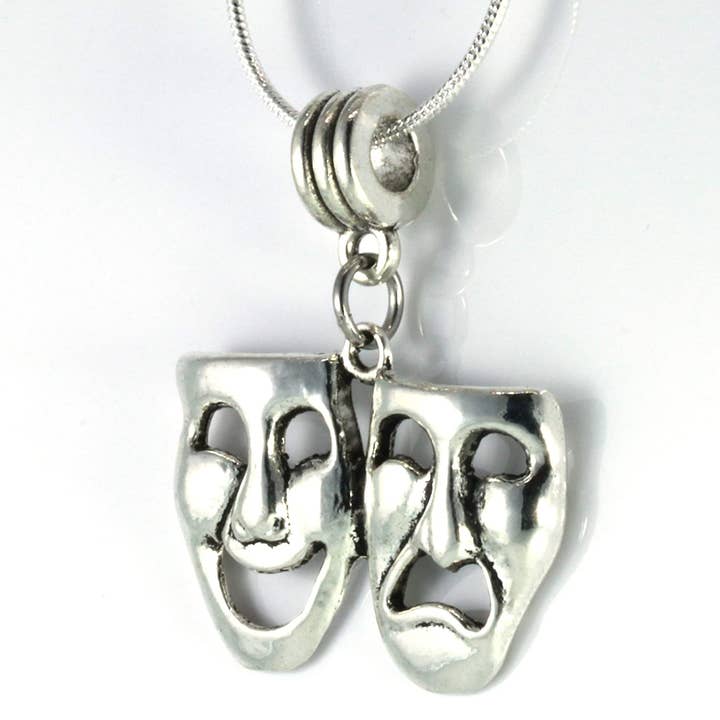 Dave The Bunny – Colar pingente/pendente por atacado – Colar Thespian | Joias de teatro ou máscaras dramáticas Joias para mulheres, homens e qualquer ator ou diretor Um ótimo presente como colar de atuação ou colar de teatro ou colar de comédia e tragédia para atores5