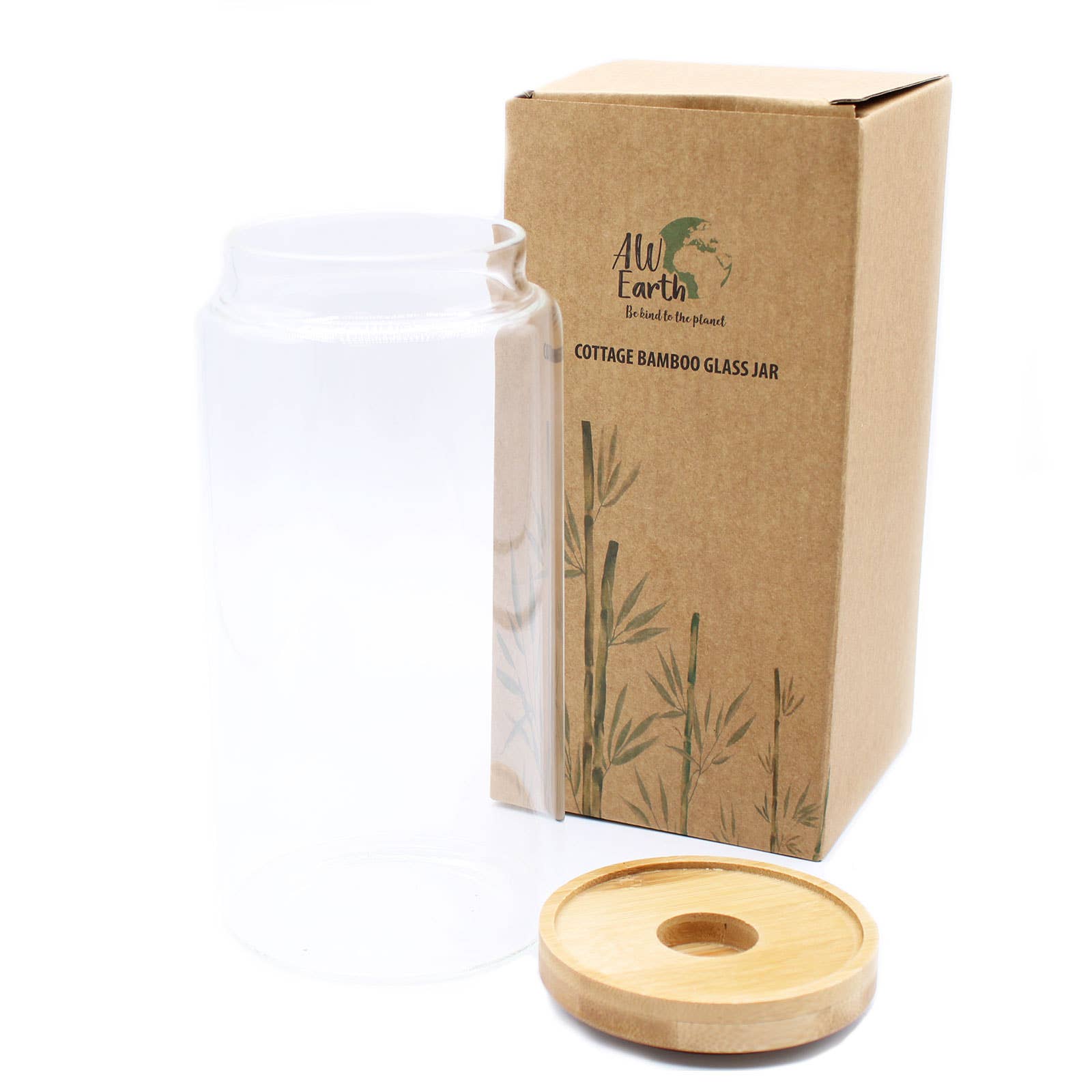 AWGifts Europe - Wholesale Jar - Cottage Bamboo Glass Jar - 15cm2