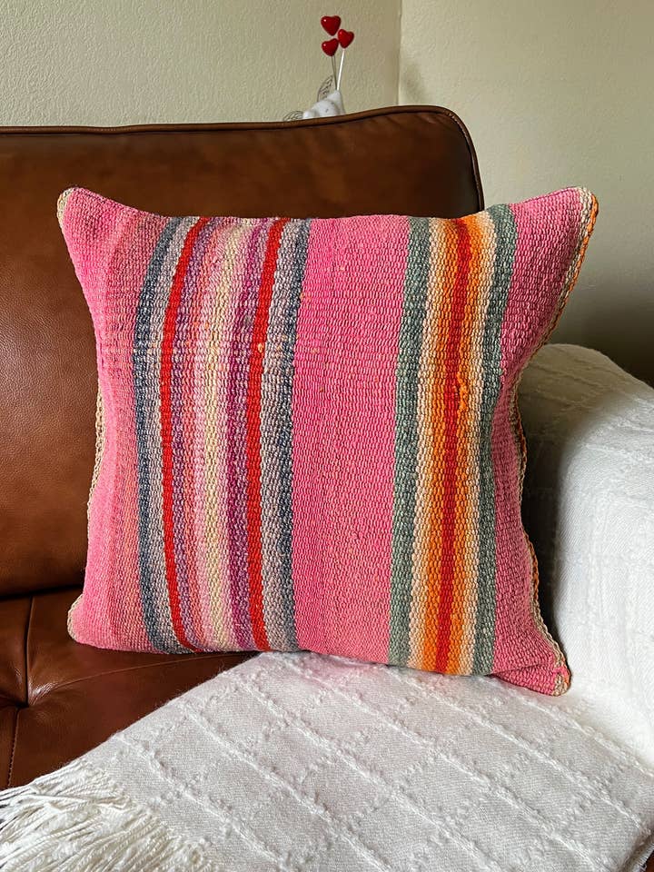 Vintage Kissenbezug aus Wolle mit Frazada-Muster #13 für den Großhandel von Inspired Peru