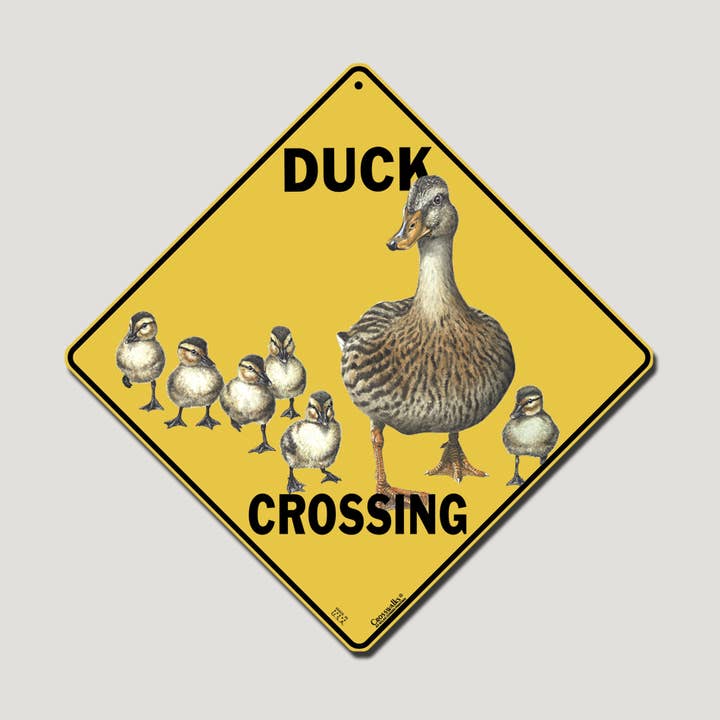 Panneau en aluminium Duck Crossing de 12 po x 12 po pour la vente par Atlas Screen Printing