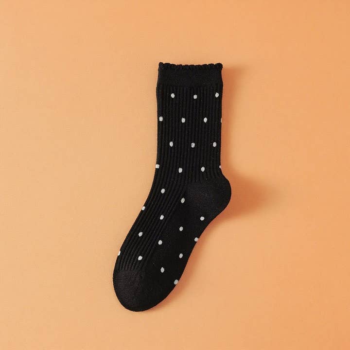 ACCITY - Wholesale Socks - Women's - Lace Polka Dot Comfort Breathable Socks_CWMS02795