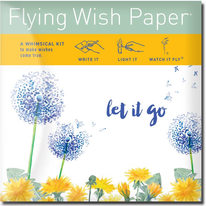 FLYING WISH PAPER ® - Wholesale Encouragement Card - LET IT GO  / Wish-Making Mini Kit / 15 Sheets + Accessories0