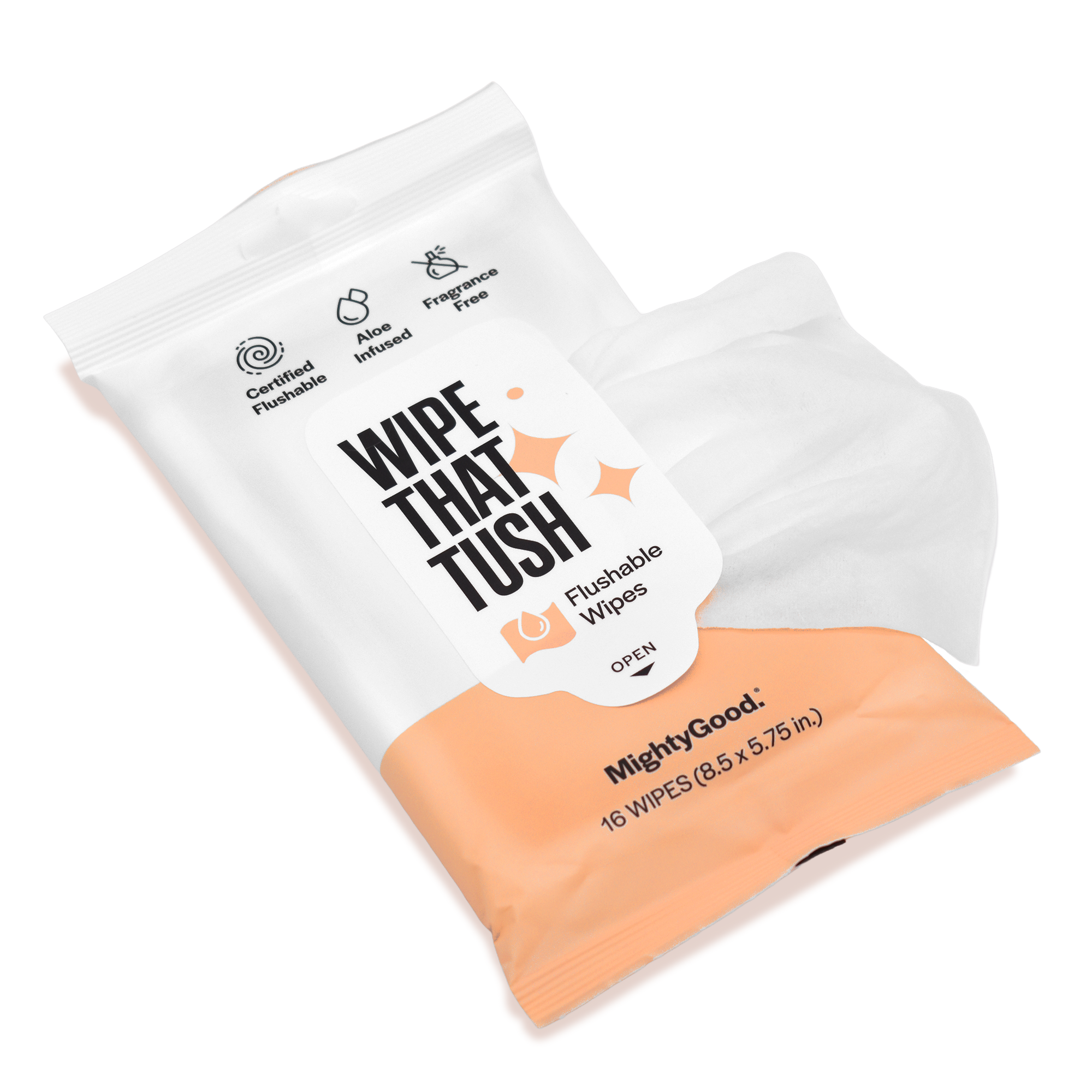 Mighty Good Solutions - Wholesale Face & Body Wipes - MightyGood Solutions Wipe that Tush Flushable Wipes, 16 CT1