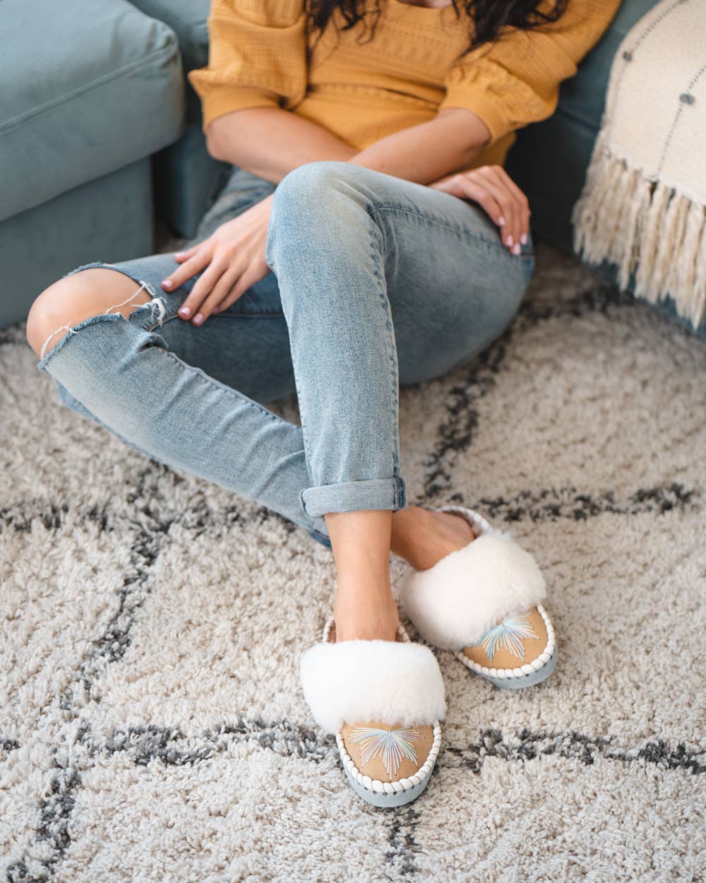 Sheepers – wholesale Tofflor - Dam – Elsa tofflor från Sheepers med fårskinnskant7