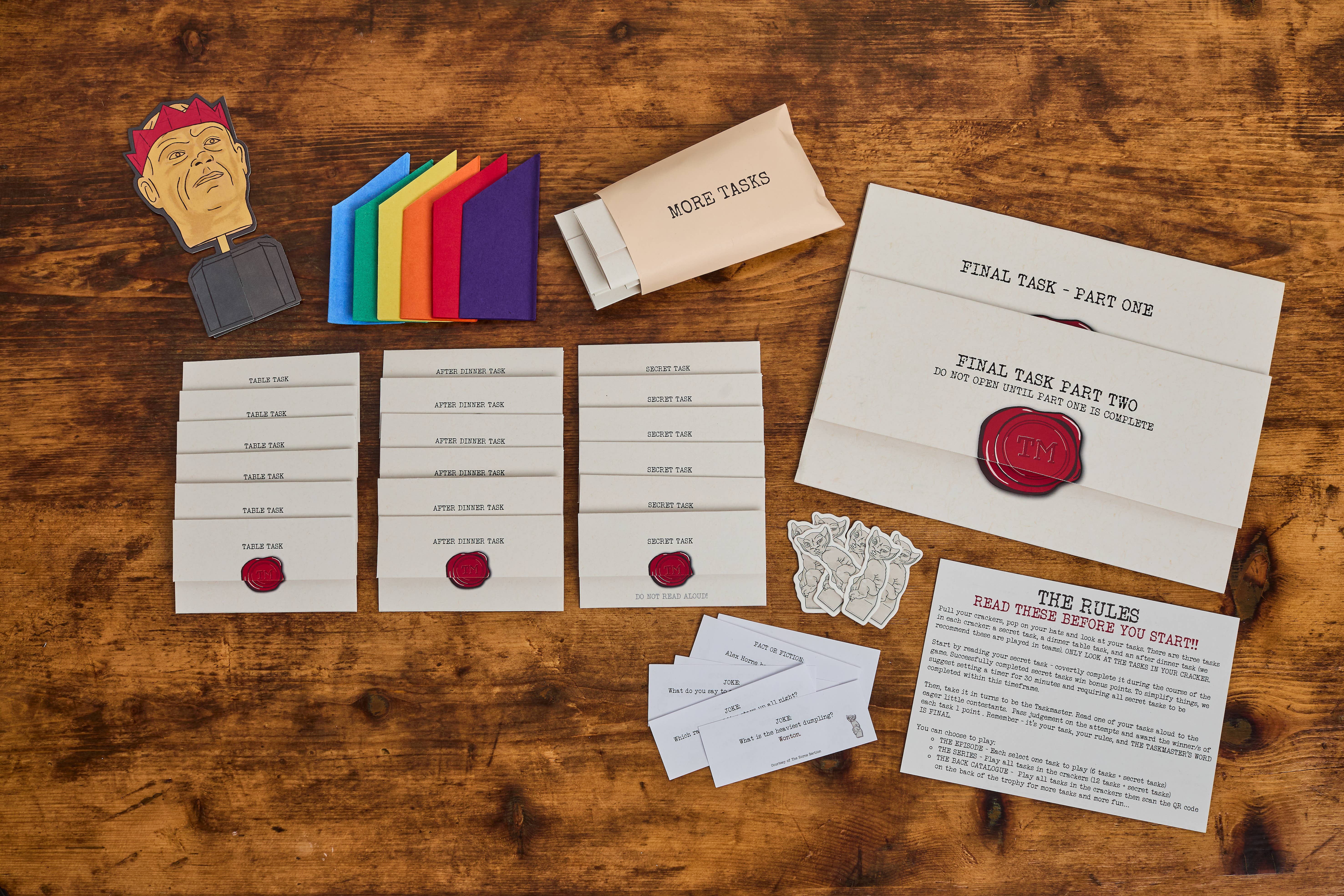 Puzzle Post Games - Wholesale Card Game - Official Taskmaster 2025 Christmas Crackers - Set of 69