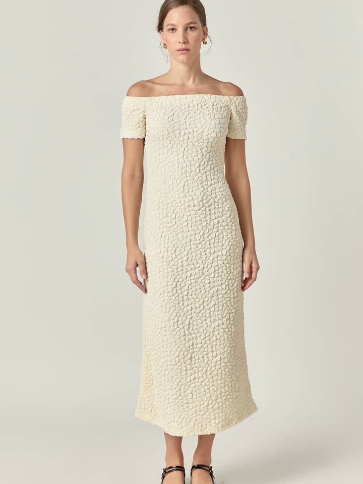 Vestido midi texturizado para venta al por mayor de English Factory